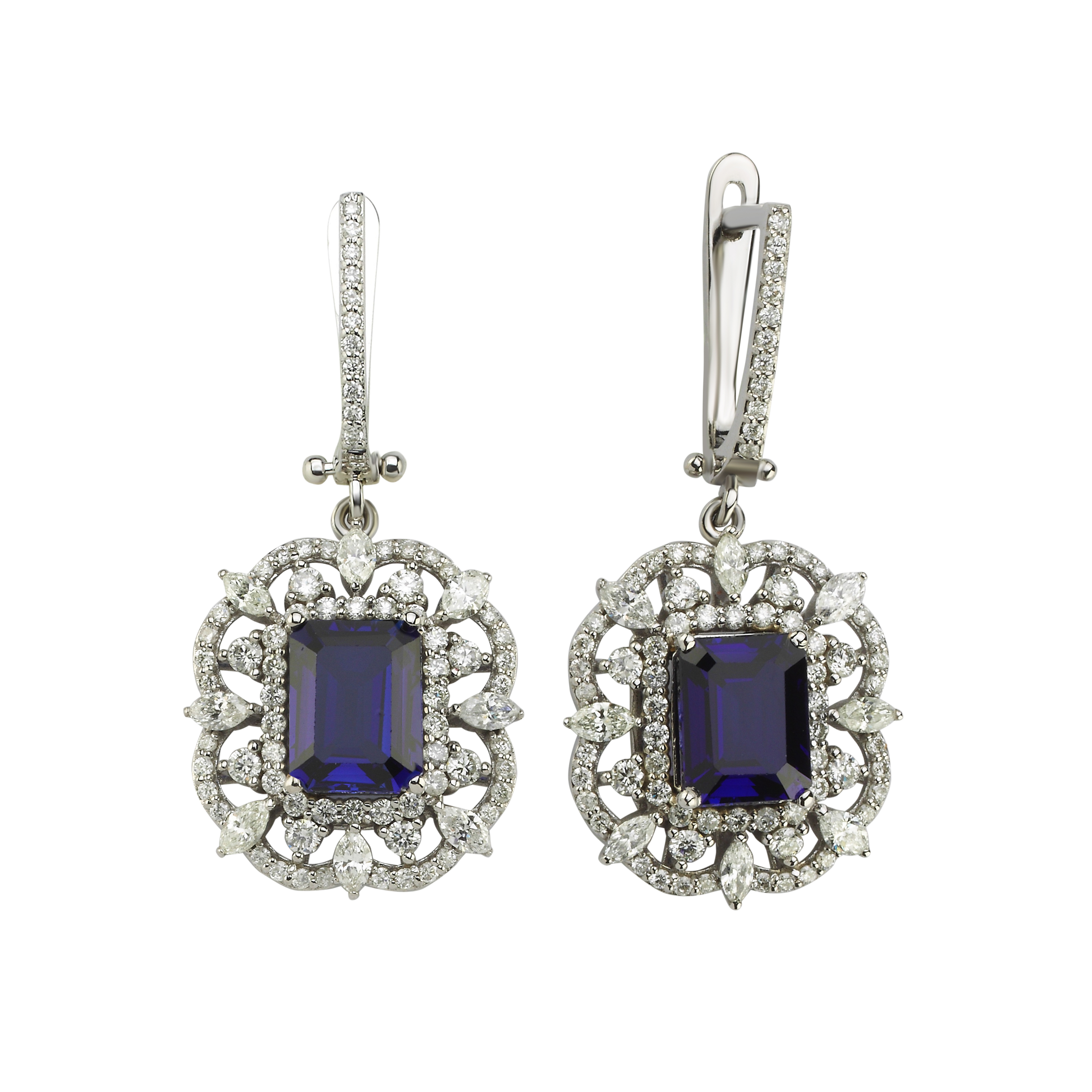 Diamond Sapphire Earrings